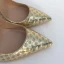 Schöne Gold Laser Freizeit Pumps 2019 Leder 12 cm Stilettos Spitzschuh Pumps