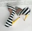 Chic / Beautiful Black White Striped Casual Pumps 2019 12 cm Stiletto Heels Pointed Toe Pumps