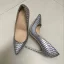 Amazing / Unique Silver Rave Club Pumps 2019 Snakeskin Print Leather 12 cm Stiletto Heels Pointed Toe Pumps