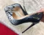 Fine Svart Casual Pumps 2019 Lær Slangeskinn Print 12 cm Stiletthæler Spisse Pumps