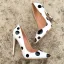 Chic / Belle Blanche Rendez-vous Escarpins 2019 Noire Tachetée Cuir 12 cm Talons Aiguilles À Bout Pointu Escarpins