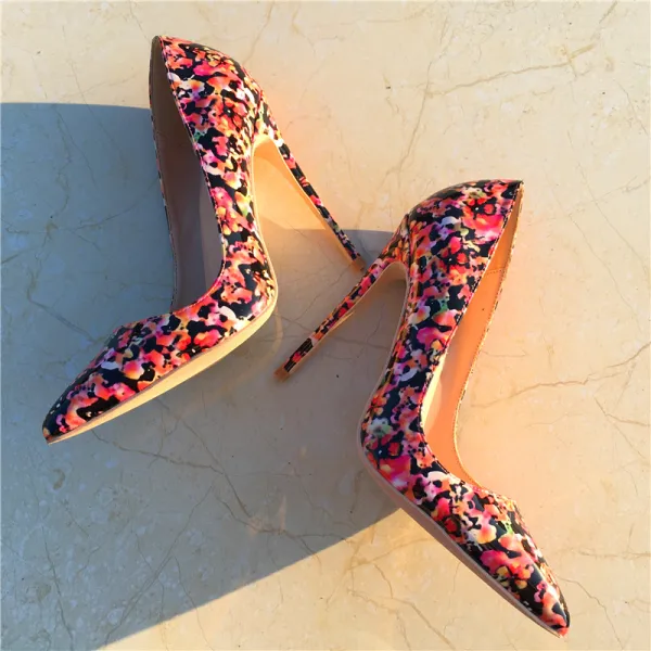 Chic / Belle Multi-Couleurs Promo Escarpins 2019 Cuir 10 cm Talons Aiguilles À Bout Pointu Escarpins