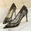Fine Sølv Blonder Aften Pumps 2019 8 cm Stiletthæler Spisse Pumps