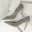 Schöne Schwarz Freizeit Durchbohrt Pumps 2019 Wildleder Strass 9 cm Stilettos Spitzschuh Pumps
