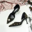 Chic / Beautiful Black Evening Party Womens Shoes 2019 Ankle Strap Pearl Rhinestone 5 cm Stiletto Heels Pointed Toe High Heels