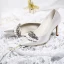 Luxury / Gorgeous White Wedding Shoes 2019 Leather Rhinestone 8 cm Stiletto Heels Pointed Toe Wedding Pumps