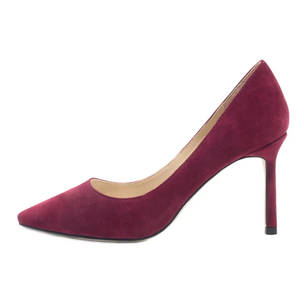 Chic / Beautiful Burgundy Office Pumps 2019 Leather Suede 8 cm Stiletto Heels Pointed Toe Pumps