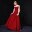 Chic / Belle Bordeaux Robe De Soirée 2019 Princesse Bretelles Spaghetti 3/4 Manches Dos Nu Longue Robe De Ceremonie