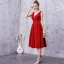 Chic / Beautiful Burgundy Homecoming Graduation Dresses 2019 A-Line / Princess V-Neck Sleeveless Backless Knee-Length Formal Dresses