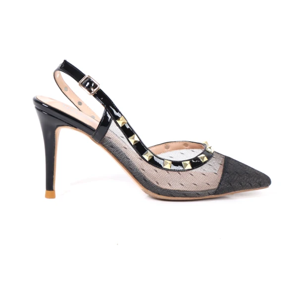 Charming Beige Evening Party Rivet See-through Womens Sandals 2021 8 cm Stiletto Heels Pointed Toe High Heels