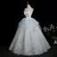 Chic / Beautiful Sky Blue Glitter Lace Flower Appliques Prom Dresses 2025 Ball Gown Strapless Sleeveless Backless Floor-Length / Long Formal Dresses
