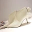 Simple Beige Désinvolte Bottes Femme 2019 Cuir 7 cm Talons Aiguilles À Bout Pointu Bottes