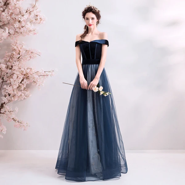Elegant Dark Green Evening Dresses  2019 A-Line / Princess Off-The-Shoulder Suede Sleeveless Floor-Length / Long Formal Dresses