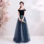 Elegant Dark Green Evening Dresses  2019 A-Line / Princess Off-The-Shoulder Suede Sleeveless Floor-Length / Long Formal Dresses