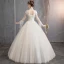 Élégant Champagne Robe De Mariée 2019 Princesse Col Haut Appliques En Dentelle Fleur Perlage Perle Paillettes Manches Longues Dos Nu Longue