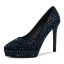 Schöne Schwarz Abend Pumps 2019 Leder Strass 13 cm Stilettos Spitzschuh Pumps