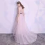 Élégant Rougissant Rose Robe De Soirée 2018 Princesse Tachetée Ceinture Bretelles Spaghetti Dos Nu Sans Manches Longue Robe De Ceremonie