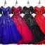 Sparkly Black Prom Dresses 2019 A-Line / Princess V-Neck Star Sequins Lace Flower 1/2 Sleeves Floor-Length / Long Formal Dresses