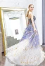 Modern / Fashion Gradient-Color Prom Dresses 2019 A-Line / Princess Strapless Sleeveless Backless Floor-Length / Long Prom Formal Dresses