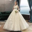 Classy Champagne Pregnant Wedding Dresses 2019 Off-The-Shoulder Beading Lace Flower Short Sleeve Backless Floor-Length / Long