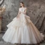 Charming Champagne Wedding Dresses 2019 Ball Gown V-Neck Pearl Sleeveless Backless Cascading Ruffles Cathedral Train