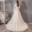 Schöne Ivory / Creme Brautkleider / Hochzeitskleider 2019 A Linie V-Ausschnitt Spitze Blumen Ärmellos Rückenfreies Sweep / Pinsel Zug
