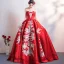 Chinesischer Stil Schöne Burgunderrot Brautkleider / Hochzeitskleider 2019 A Linie Bandeau Spitze Blumen Ärmellos Rückenfreies Lange