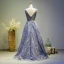 Luxury / Gorgeous Royal Blue Evening Dresses  2019 A-Line / Princess V-Neck Beading Crystal Sleeveless Backless Floor-Length / Long Formal Dresses