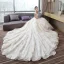 Luxury / Gorgeous Champagne Wedding Dresses 2019 A-Line / Princess V-Neck Beading Sequins Lace Flower Short Sleeve Backless Cathedral Train