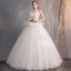 Abordable Ivoire Robe De Mariée 2019 Robe Boule Bustier Perlage Paillettes En Dentelle Fleur Sans Manches Dos Nu Longue