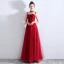 Chic / Belle Bordeaux Robe De Soirée 2019 Princesse Bretelles Spaghetti Perlage Cristal Paillettes Sans Manches Dos Nu Longue Robe De Ceremonie