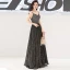 Charmant Noire Robe De Soirée 2019 Princesse Bretelles Spaghetti Étoile Paillettes Sans Manches Dos Nu Longue Robe De Ceremonie