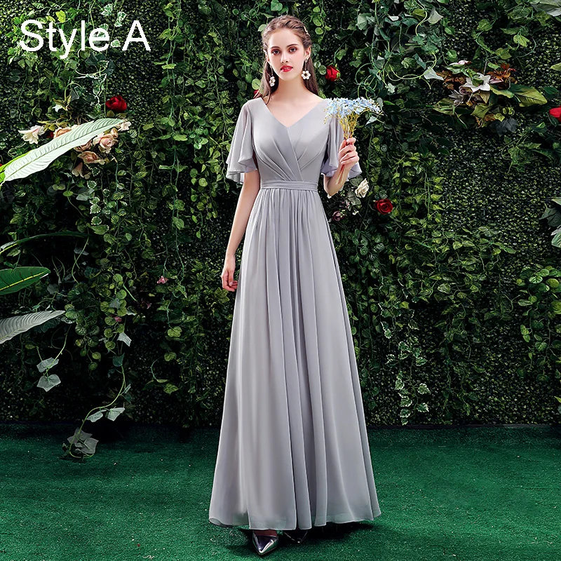 blue dress for baby girl Gray Green Mermaid Sweep Train Bridesmaid Dresses PB124