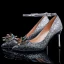 Sparkly Sølv Brudesko 2019 Krystall Paljetter Ankelstropp 9 cm Stiletthæler Spisse Pumps