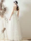 Simple Ivoire Robe De Mariée 2019 Princesse Noeud Bretelles Spaghetti Appliques Sans Manches Dos Nu Longue