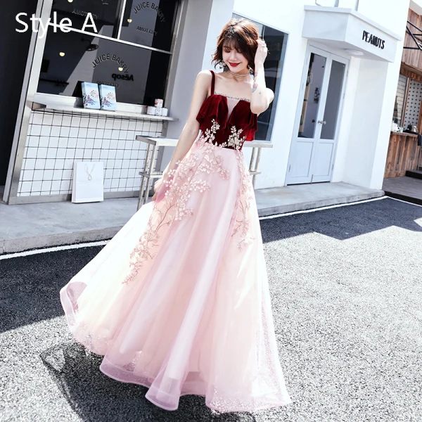 Chic / Beautiful Burgundy Homecoming Graduation Dresses 2019 A-Line / Princess Suede Spaghetti Straps Lace Flower Sleeveless Backless Tea-length Formal Dresses