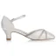 Elegante Ivory / Creme Satin Glanz Brautschuhe 2021 5 cm Thick Heels Spitzschuh Hochzeit Hochhackige