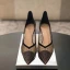 Luxury / Gorgeous Black Evening Party Pumps 2019 Leather Spotted 6 cm Stiletto Heels Pointed Toe Pumps