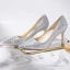 Sparkly Gold Wedding Shoes 2019 Leather Rhinestone 8 cm Stiletto Heels Pointed Toe Wedding Pumps