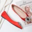 Chic / Belle Rouge Cuir Cristal Chaussure De Mariée 2019 Faux Diamant Plate À Bout Pointu Mariage