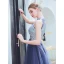 Charmant Océan Bleu Robe De Soirée 2019 Princesse Col Haut Paillettes Sans Manches Longueur Cheville Robe De Ceremonie