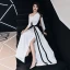 Mode Ivory / Creme Abendkleider 2019 A Linie One-Shoulder Schleife Kurze Ärmel Rückenfreies Gespaltete Front Lange Festliche Kleider