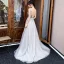 Charmant Gris Robe De Soirée 2019 Princesse V-Cou Perlage Paillettes Sans Manches Dos Nu Train De Balayage Robe De Ceremonie