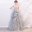 Modern / Fashion Sage Green Silver Prom Dresses 2019 A-Line / Princess Spaghetti Straps Lace Flower Sleeveless Backless Cascading Ruffles Floor-Length / Long Formal Dresses