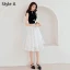 Chinese style Black Homecoming Graduation Dresses 2019 A-Line / Princess High Neck Lace Flower Star Short Sleeve Tea-length Formal Dresses
