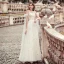 Modern / Fashion Champagne Evening Dresses  2019 A-Line / Princess Scoop Neck Pearl Lace Flower Sequins Sleeveless Backless Floor-Length / Long Formal Dresses