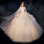 Fabulous Champagne Wedding Dresses 2019 Ball Gown Scoop Neck Beading Sleeveless Backless Cathedral Train