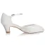 Simple Ivoire En Dentelle Satin Chaussure De Mariée 2021 5 cm Talons Épais À Bout Rond Mariage Talons Hauts