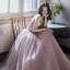 Elegante Rosa Ballkleider 2019 A Linie Off Shoulder Schleife Ärmellos Rückenfreies Lange Festliche Kleider