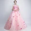 Chic / Beautiful Flower Fairy Candy Pink Prom Dresses 2019 A-Line / Princess Strapless Appliques Sleeveless Backless Bow Floor-Length / Long Formal Dresses